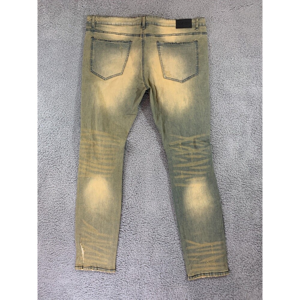 GFTD Los Angeles Men's Jeans Savage Wearable Art 42 Distressed Embellished NWT - Picture 4 of 12